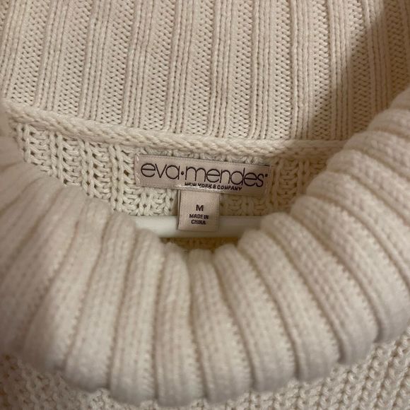 Eva Mendes Women’s Ivory Cowl/Turtle Neck Sweater Dress Medium - Picture 5 of 10
